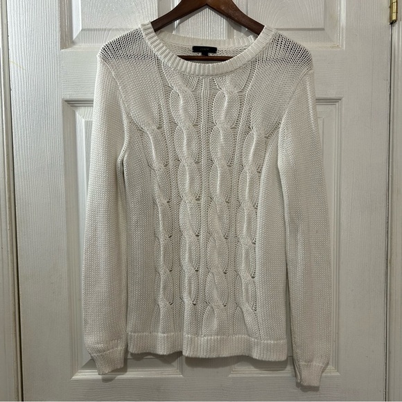 J. Crew Sweaters - J.Crew Fisherman Cable Knit Sweater Women's White Size Small